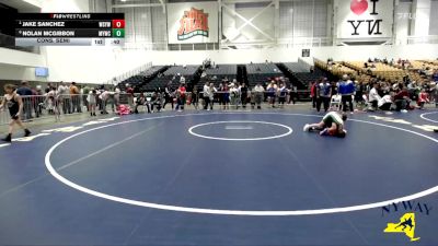 65 lbs Cons. Semi - Jake Sanchez, Webster Schroeder Youth Wrestling vs Nolan McGibbon, Malone Youth Wrestling Club