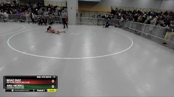 71 lbs Cons. Round 4 - Wes Nickell, Cushing Wrestling vs Boaz Diaz, Big Game Wrestling Club