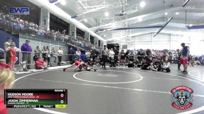 84 lbs Round 1 (4 Team) - Hudson Moore, East Kansas Eagles Gold vs Jaxon Zimmerman, Kansas Mayhem