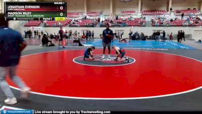 74-76 lbs Round 1 - Jonathan Evenson, CORE Wrestling vs Madison Riley, Smoky Mountain Youth Wrestling