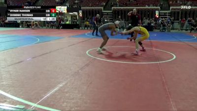 144 lbs Quarterfinal - Dominic Thomas, Magic City Wrestling Club vs Ryker Hansen, Cheyenne East