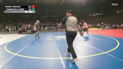 6A Boys 285 lbs Champ. Round 1 - Isandre De La Torre, South Medford Boys vs Gabriel Gonzalez, Sprague Boys