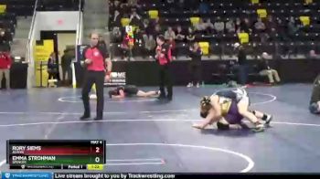 155 lbs Cons. Round 4 - Emma Strohman, Spencer vs Rory Siems, AGWSR