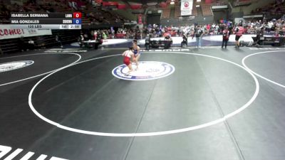 130 lbs Isabella Sermana, LAWA - Los Angles Wrestling Association vs Mia Gonzales, SDIKWA - San Diego-Imperial Kids Wrestling Association