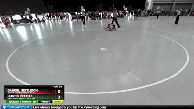 100 lbs Cons. Round 1 - Gabriel Nettleton, Arlington Wrestling Club vs Hunter Beeman, Darkhorse Wrestling Club