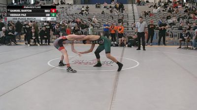 120 lbs 3rd Place Match - Samuel Barton, Roseburg Mat Club /Umpqua Valley Wrestling Associaction vs Keenan Paz, Gold Rush Wrestling