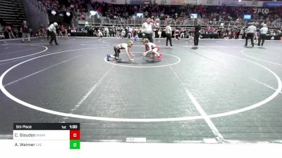 85 lbs 5th Place - Corrigan Slayden, Marksmen Wrestling Club vs Austin Weimer, East Kansas Eagles