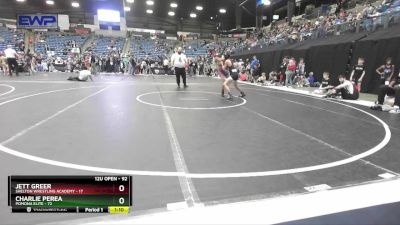 92 lbs Quarterfinal - Jett Greer, Shelton Wrestling Academy vs Charlie Perea, Pomona Elite