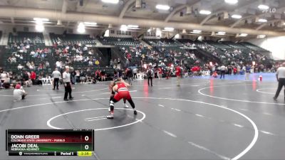 184 lbs Quarterfinal - Jacobi Deal, Nebraska-Kearney vs Donn Greer, Colorado State University - Pueblo