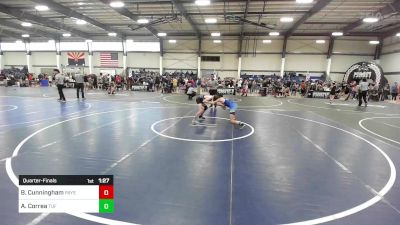 95 lbs Quarterfinal - Bryson Cunningham, Payson WC vs Aydann Correa, TUF CA Wrestling Academy