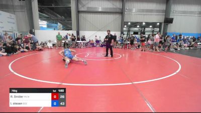 76 kg Consi Of 4 - Raegan Snider, PA West Black vs Isabelle Olesen, Badger Girls Elite