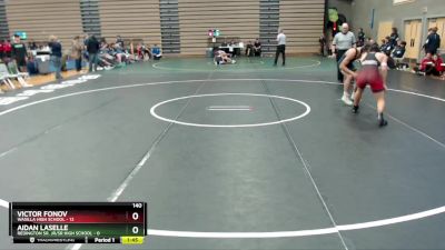 140 lbs Round 6: 1:30pm Sat. - Aidan LaSelle, Redington Sr. Jr/Sr High School vs VICTOR FONOV, Wasilla High School