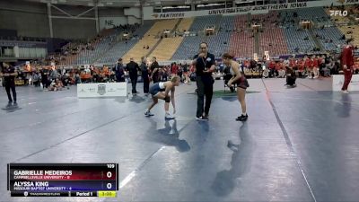 109 lbs 2nd Wrestleback (16 Team) - Gabrielle Medeiros, Campbellsville University vs Alyssa King, Missouri Baptist University