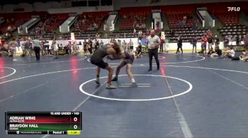 140 lbs Cons. Semi - Adrian Wing, Alpha Elite vs Braydon Hall, Huron