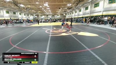 90 lbs Round 2 - Oakley Beckett, Cobbler Kids vs Braylen Williams, Stanley County