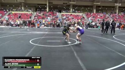 100 lbs Round 1 - Elizabeth Pendergrass, Ark City Takedown Wrestling Cl vs Alana Behnk, Power House Youth Wrestling