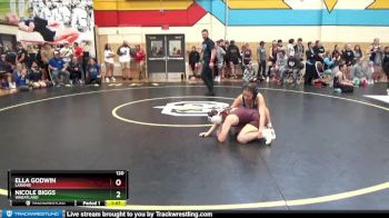 120 lbs Champ. Round 1 - Nicole Biggs, Wheatland vs Ella Godwin, Laramie