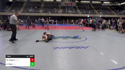 74 lbs Semifinal - Maddox Rogers, Charlottesville vs Abram Baer, Ellicott City