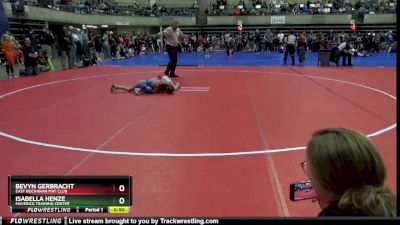 70 lbs Round 1 - Bevyn Gerbracht, East Buchanan Mat Club vs Isabella Henze, Maverick Training Center