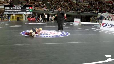 Bantam - 62 lbs Cons. Round 4 - Ronan Covarrubias, Savage House Wrestling Club vs Mason Whittenburg, Ceres Pups Wrestling Club