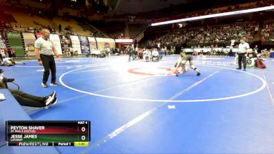 175 Class 1 lbs Quarterfinal - Peyton Shaver, St. Pius X (Festus) vs Jesse James, Lathrop