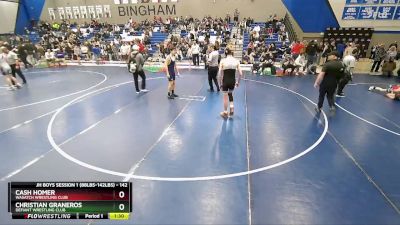 142 lbs Cons. Round 2 - Cash Homer, Wasatch Wrestling Club vs Christian Graneros, Defiant Wrestling Club