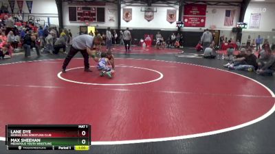 Cons. Semi - Max Sheehan, Mediapolis Youth Wrestling vs Lane Dye, Keokuk Kids Wrestling Club