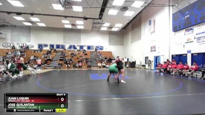 285 lbs Quarters & 1st Wb (16 Team) - Juan Luquin, Fresno City College vs Jose Quilantan, Shasta Community College