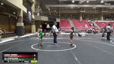 70 lbs Cons. Semi - Iliana Torres, Newton Wrestling Club vs Eli Stadalman, Mulvane Jr. Wrestling Club