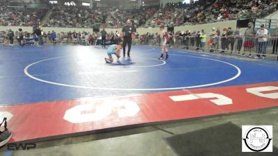 84 lbs Round Of 16 - Grayson Spence, Blackwell vs Kace Moore, Collinsville Junior High
