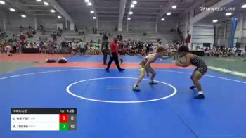 132 lbs Prelims - Uriah Warner, LAW Blue vs Brevin Thrine, Midwest Xtreme Wrestling Silver