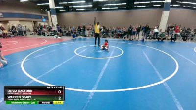 42-43 lbs Round 2 - Warren Geary, Texas Elite Wrestling Club vs Olivia Radford, Eagles Wrestling Club