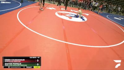 67 lbs Champ. Round 1 - Owen Coughanour, Riverton USA Wrestling vs Easton Mamalis, Green River Grapplers Wrestling