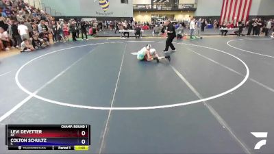 97 lbs Champ. Round 1 - Levi DeVetter, NE vs Colton Schultz, IL