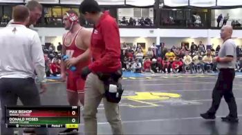 285 lbs Semifinal - Max Bishop, Wabash College vs Donald Moses, Adrian College