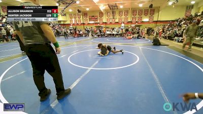 84 lbs Rr Rnd 2 - Allison Brannon, Pitbull Wrestling Academy vs Hunter Jackson, Locust Grove Youth Wrestling