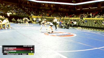 106 Class 1 lbs Champ. Round 1 - Cash Hancock, St. Pius X (Festus) vs Nico Punshon, Windsor