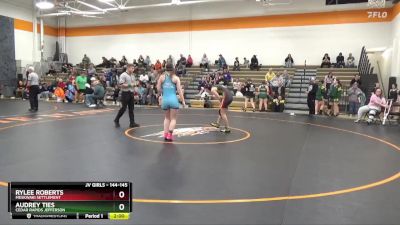 144-145 lbs Round 4 - Audrey Ties, Cedar Rapids Jefferson vs Rylee Roberts, Meskwaki Settlement