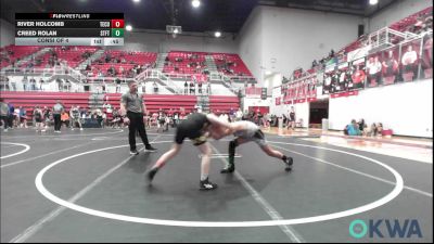 90 lbs Consi Of 4 - River Holcomb, Tecumseh Youth Wrestling vs Creed Rolan, Standfast