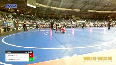 110 lbs Consi Of 4 - Cole Flower, Plainville Kids Wrestling Club vs Stone Helmrichs, Waverly Area Wrestling Club