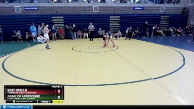 100 lbs Round 3 - Brey Stahle, Timberline Youth Wrestling vs Braelyn Arredondo, Legacy Wrestling Academy