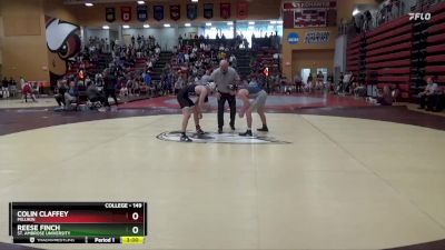 149 lbs Quarterfinal - Colin Claffey, Millikin vs Reese Finch, St. Ambrose University