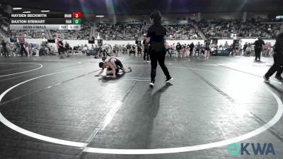 92 lbs Semifinal - Hayden Beckwith, Miami Takedown Club vs Daxton Stewart, Vian Wrestling Club