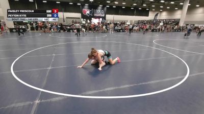140 lbs Cons. Quarters - Paisley Frescoln, Big Game Wrestling Club vs Peyton Kyte, South Dakota