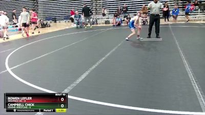 72 lbs Round 2 (10 Team) - Bowen Lefler, Wolfpack WC vs Campbell Chick, Legend Wrestling