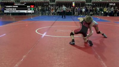 123 lbs Champ. Round 2 - Karter Rice, Coyote Wrestling Club vs Joseph Cronk, Mountain Man Wrestling Academy