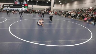 74 lbs Cons. Sub-rd Of 32 - Maddex Pace, Champions Wrestling Club vs Titan Fier, Berge Elite Wrestling Academy