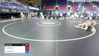 120 lbs Cons 32 #1 - Dallas Canoyer, IA vs Austin Brown, MO