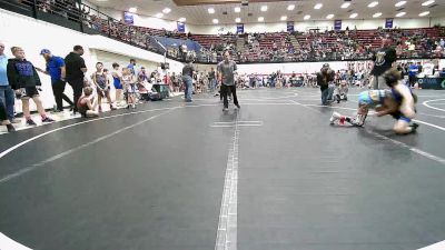 70 lbs Round Of 16 - Bentley Hans, Lions Wrestling Academy vs MJ Cottrell, Harrah