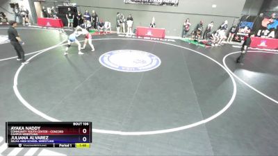 136 lbs Champ. Round 1 - Ayaka Naddy, Community Youth Center - Concord Campus Wrestling vs Juliana Alvarez, Selma High School Wrestling